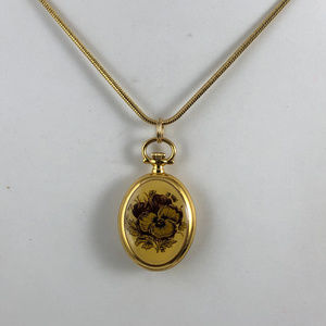 Rare Vintage  Bucherer Enamel Pansy Quartz Watch